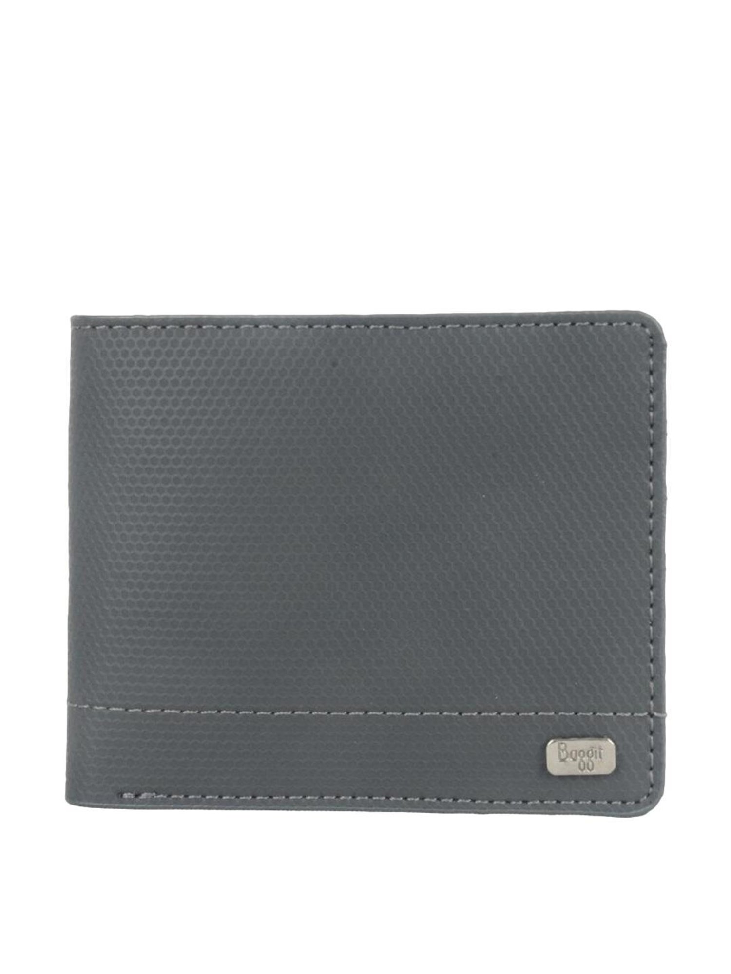 Baggit Jack Arabia Grey PU Textured Bi-Fold Wallet
