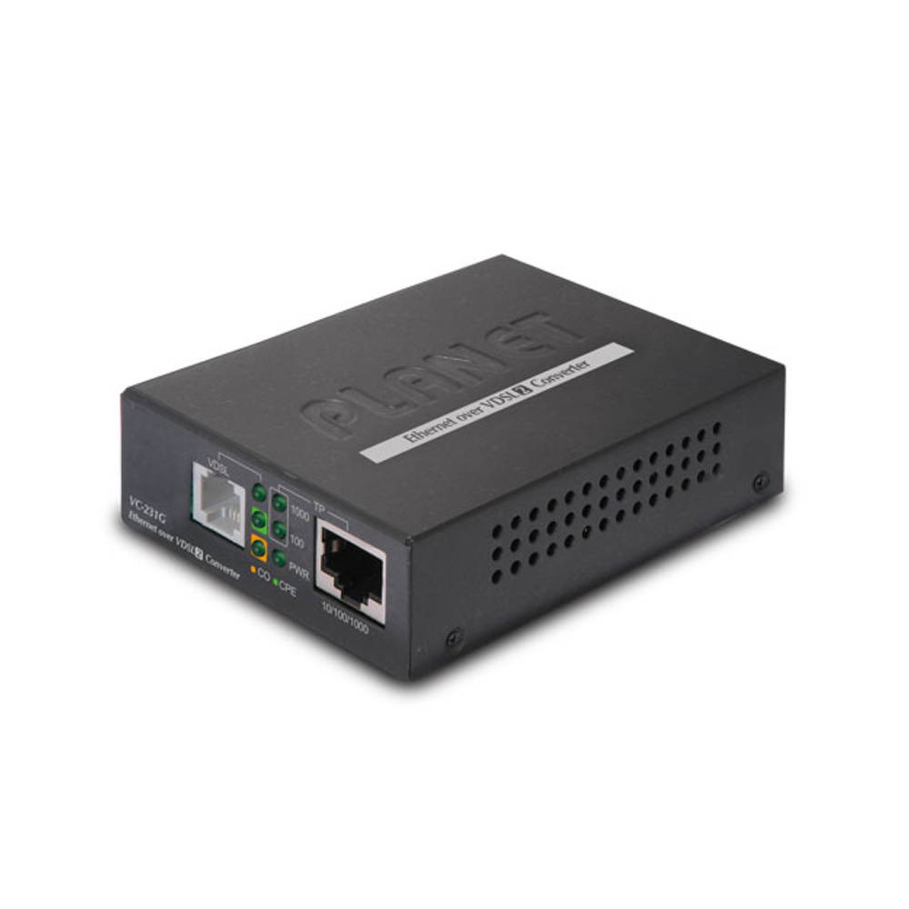 Planet VC-231G 1-Port 10/100/1000T Ethernet to VDSL2 Converter/Bridge 30a profile w/ G.vectoring, RJ11