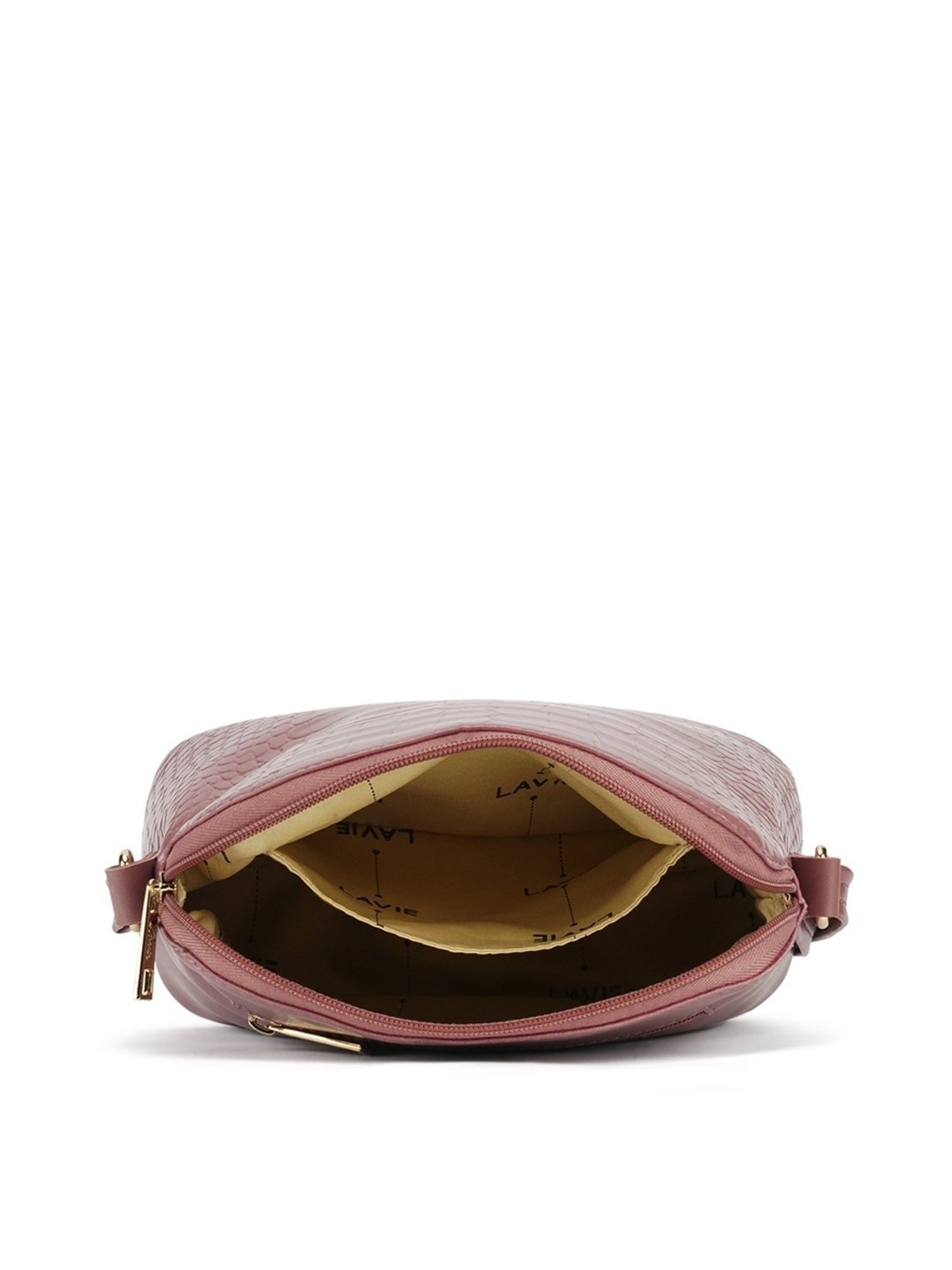 Lavie Miami Pink Synthetic Textured Sling Handbag