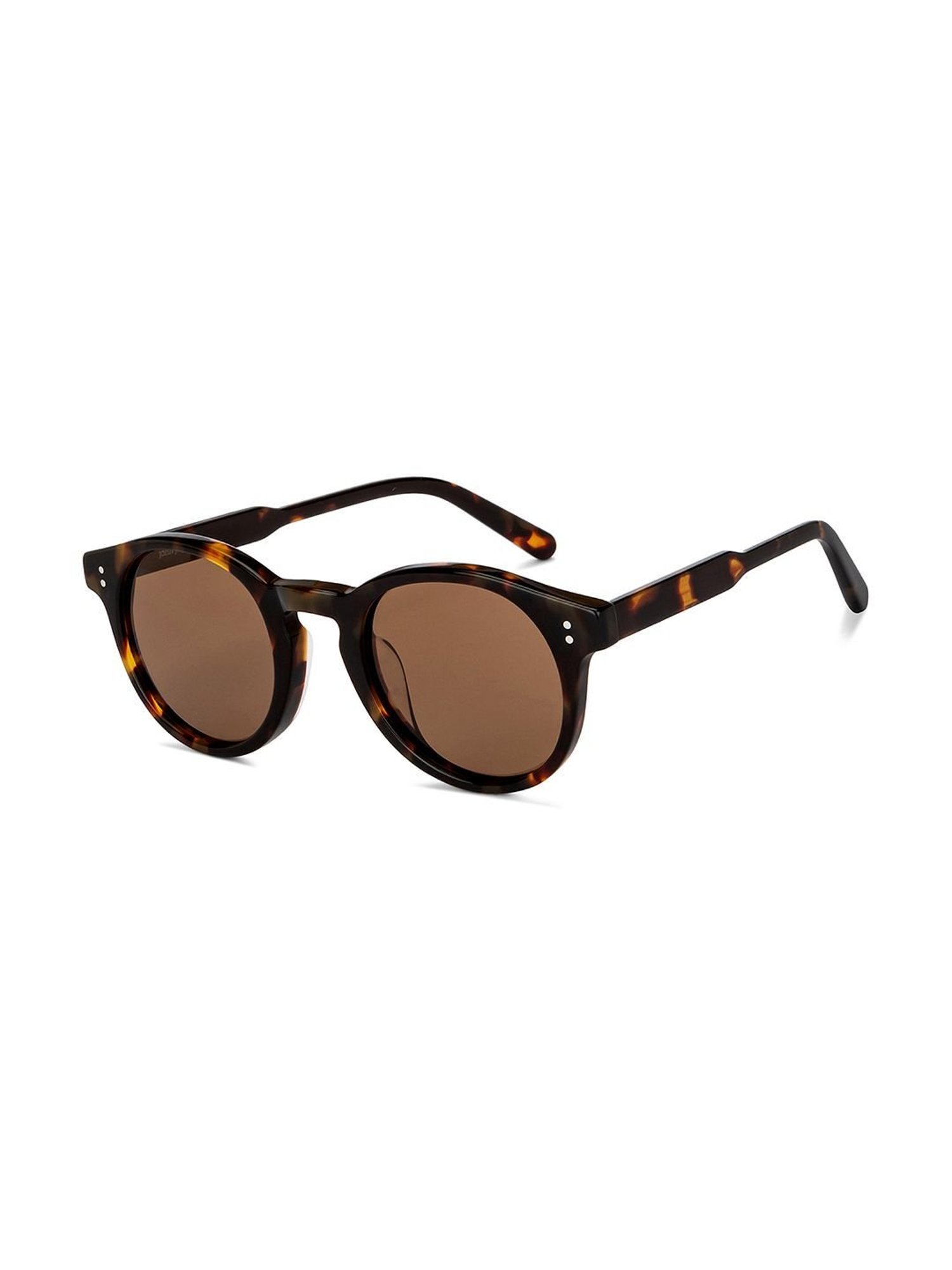 John Jacobs JJ S14673 Brown Polarized Round Sunglasses