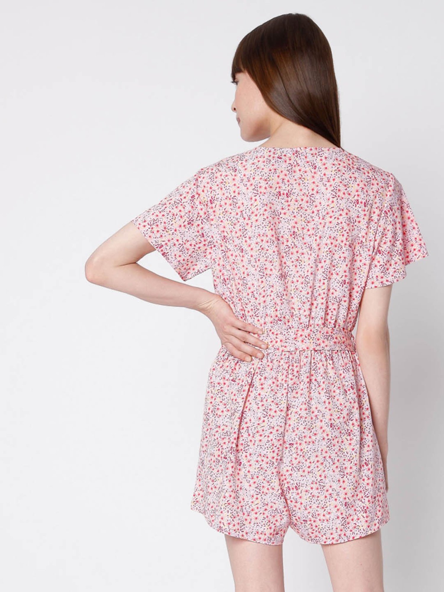 Vero Moda Pink Printed Playsuit