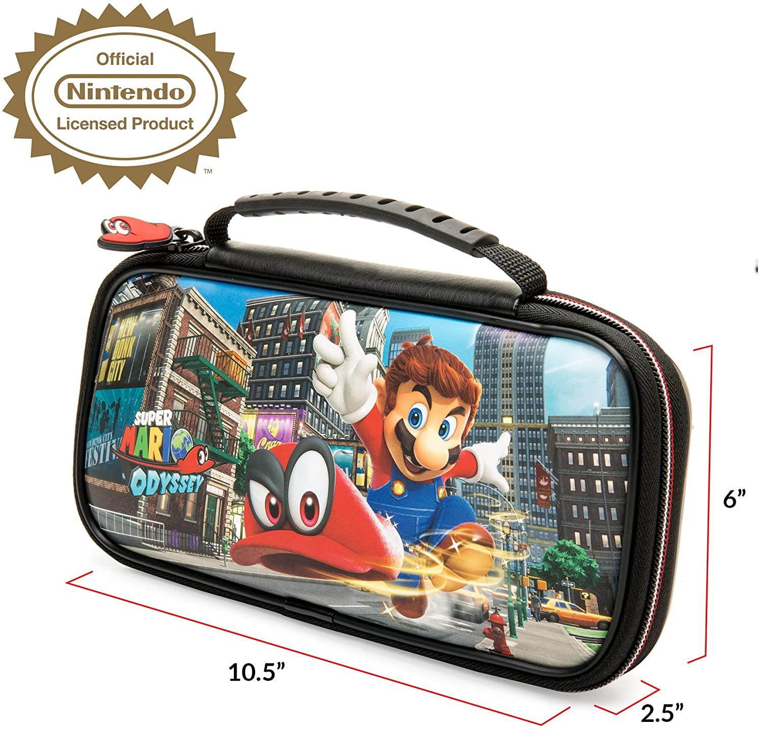 Nintendo Switch Super Mario Odyssey Carrying Case ? Protective Deluxe Travel Case ? PU Leather Exterior ? Official Nintendo Licensed Product