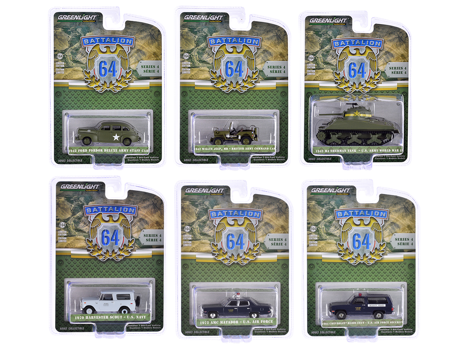 "Military" Set A of 6 pieces 2024 Release 1 Limited Edition Diecast Models by Johnny Lightning
