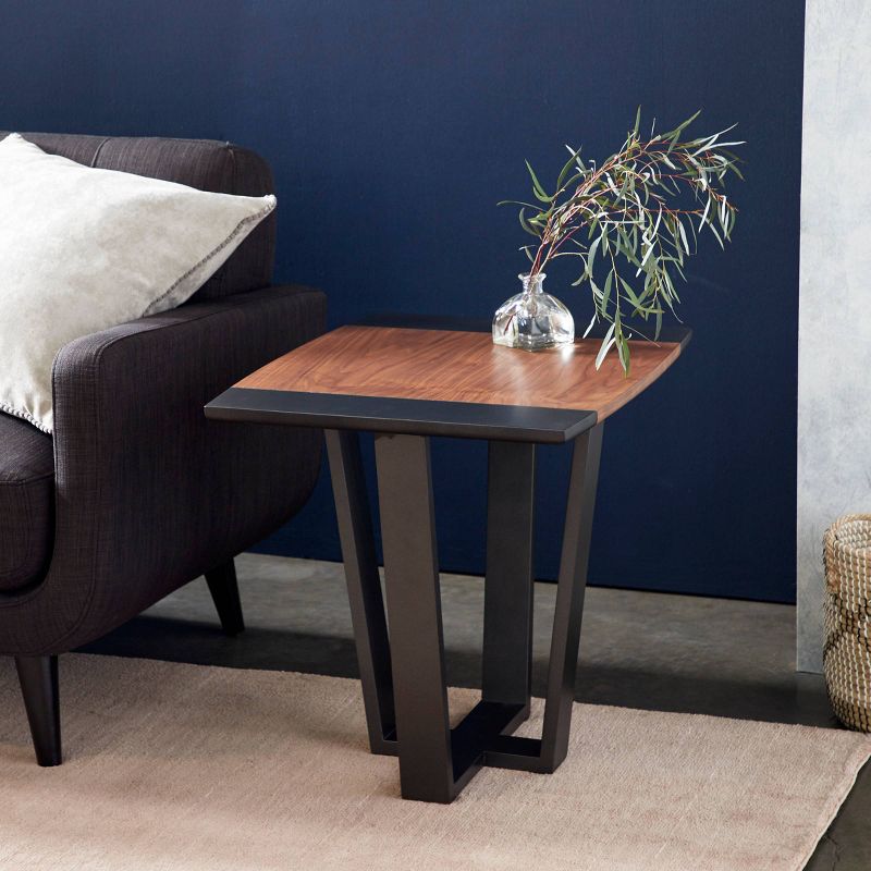 Contemporary Walnut Veneer Side Table Walnut Brown - Venus Williams Collection