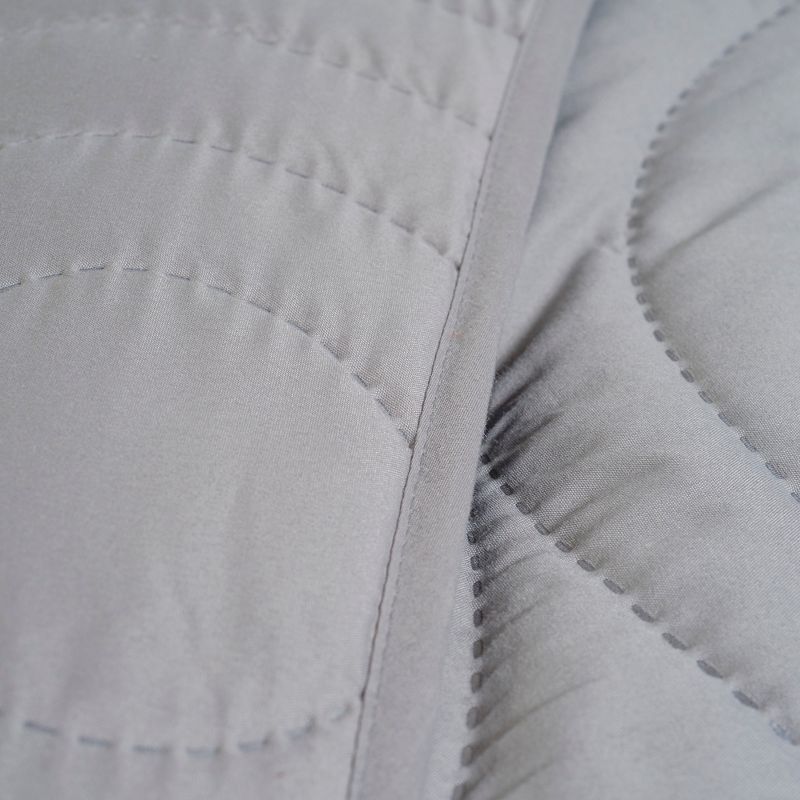 3pc King Solid Embossed Quilt Set Silver - Yorkshire Home