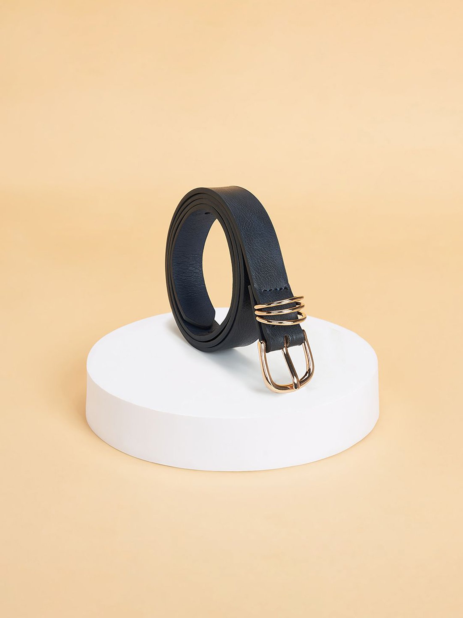 Hidesign Mariko Brown Solid Leather Narrow Belt