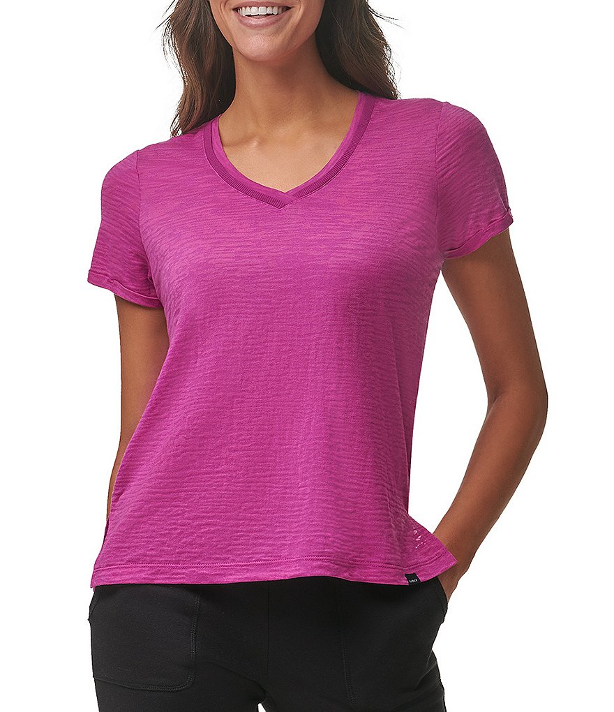 Marc New York Short Sleeve V-Neck Burnout Jersey Tee