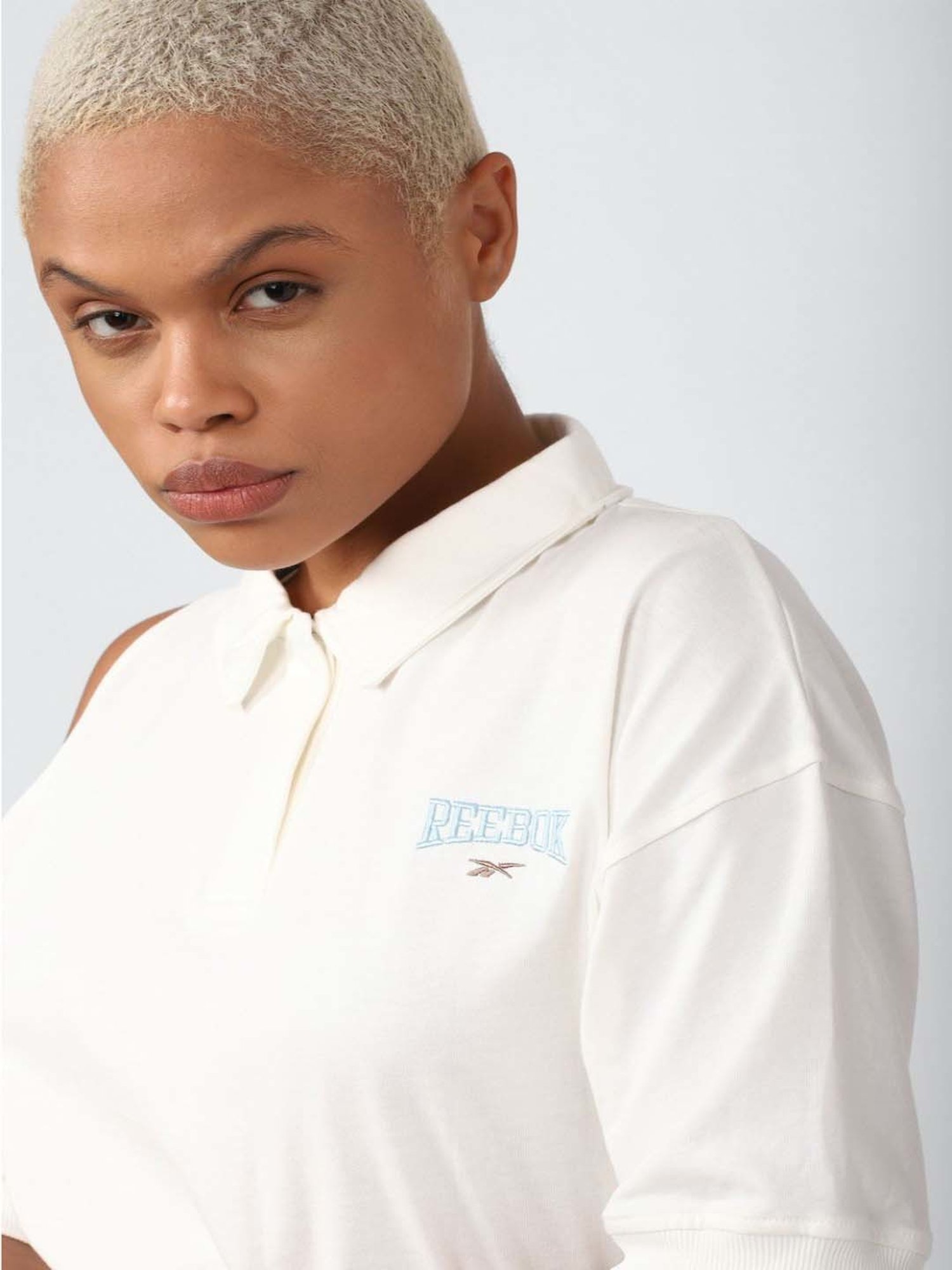 Reebok Off-White Cotton T-Shirt