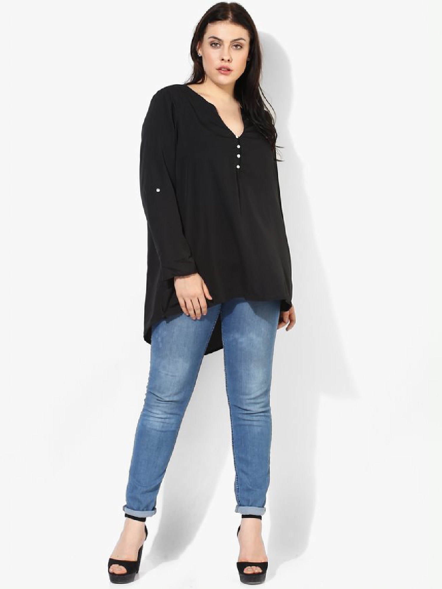 Qurvii Black High-Low Top