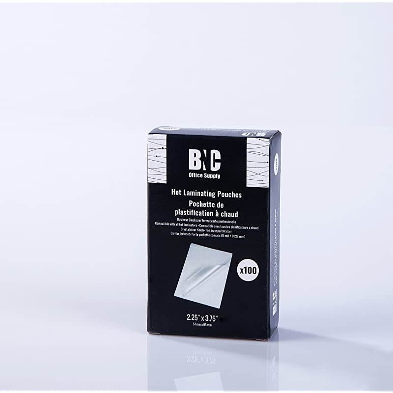 Thermal Laminating Pouches, 5 Mil Thick, 100 Pack Business Card Size 2.25 Inches by 3.75 Inches