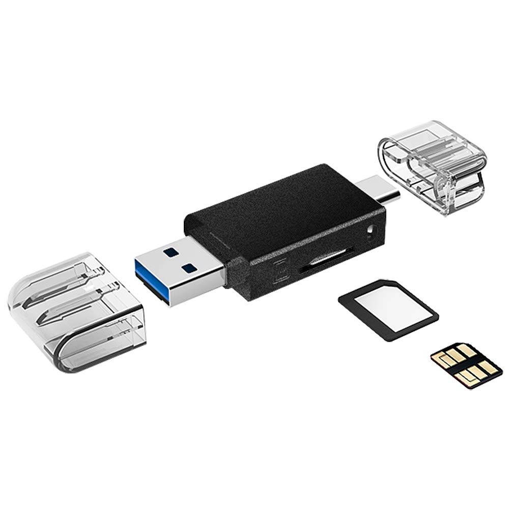 zinc Alloy Huawei NM Card Dual-Purpose Card Reader with USB and C Port Nano Memory Card Reader (Note: no Memory Card) Black