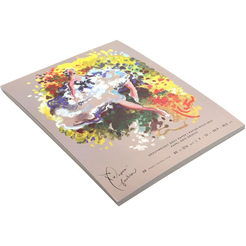 Paper Fashion Heavy Weight Paper Pad 9"X12"-24 Sheets - Gray
