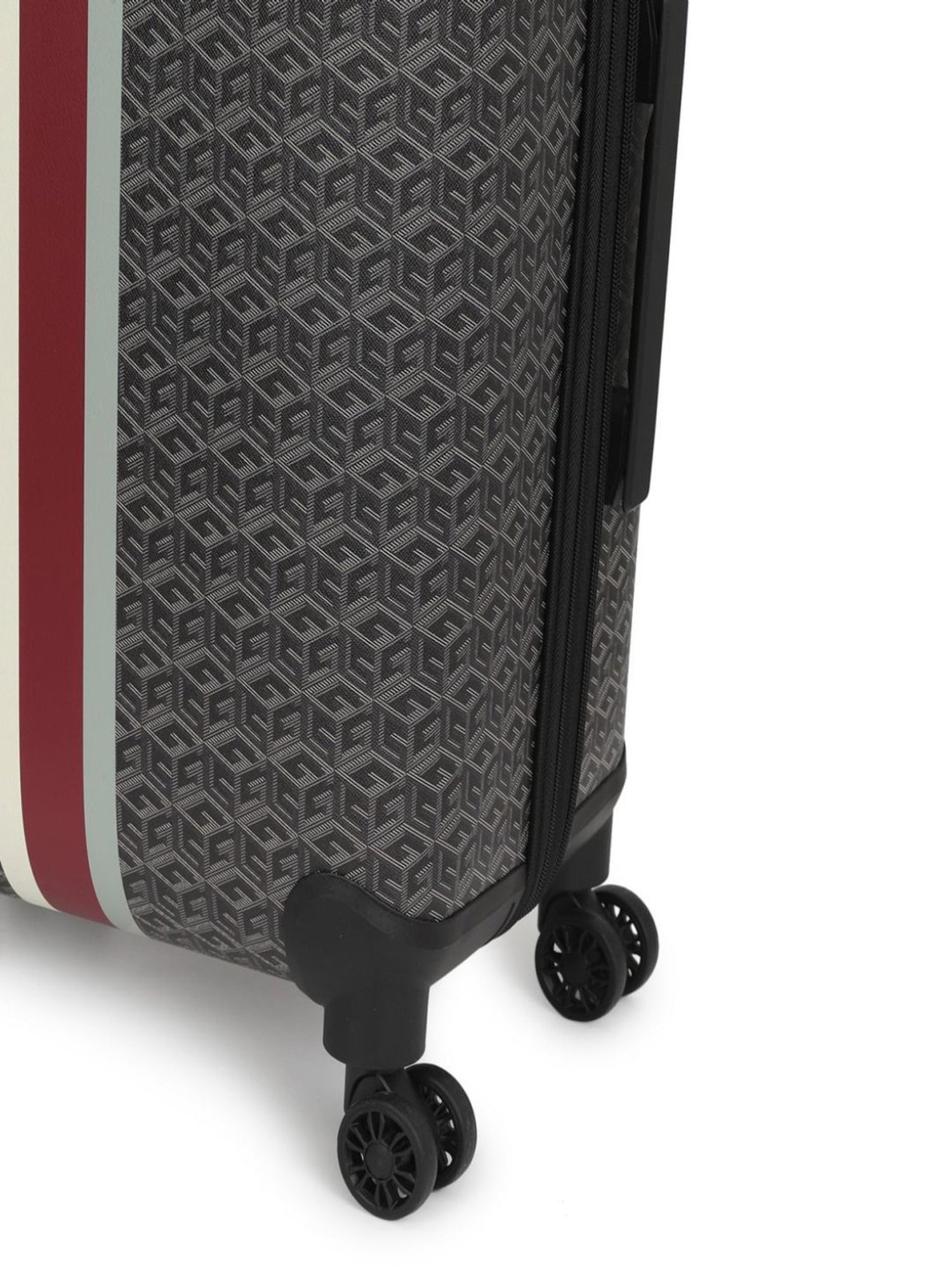 Guess Charcoal Logo  Medium Hard Cabin Trolley Bag