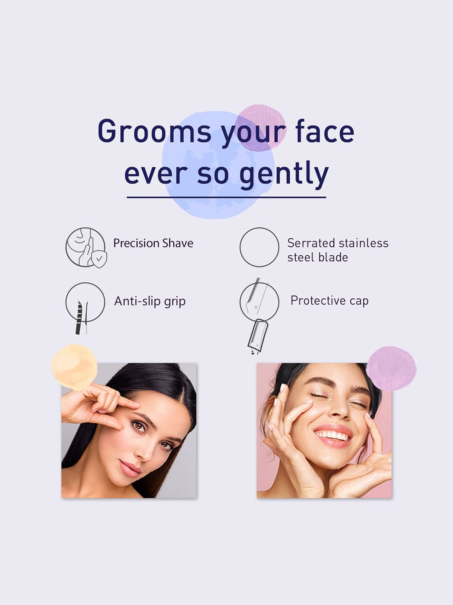 FEATHER Flamingo Eyebrow, Face, Nape Razor - 3 Piece - 150 gm