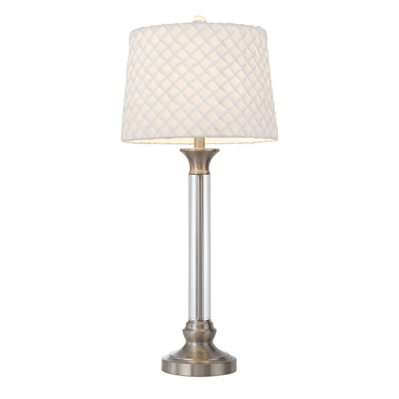 32" Metal/Crystal Contemporary Table Lamp Brushed Steel - Cal Lighting