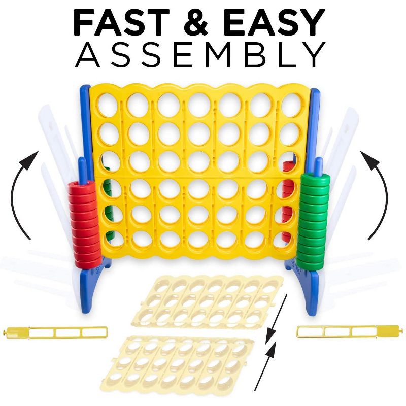 Sunny & Fun Giant 4 in A Row Color Connect w/ Storage Carry Bag - 4 Feet x 3.5 Feet Jumbo Life Size Indoor & Outdoor Game