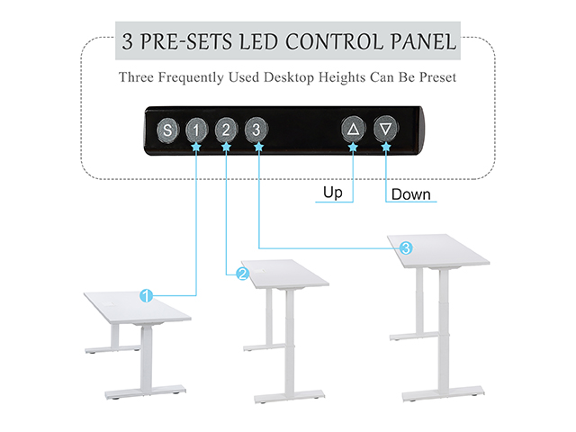 Home Office Game Desk Height Adjustable Electric Standing Desk, Modern Design 59 x23.6 Inches Computer Table for Healthy Working,Black,GT82