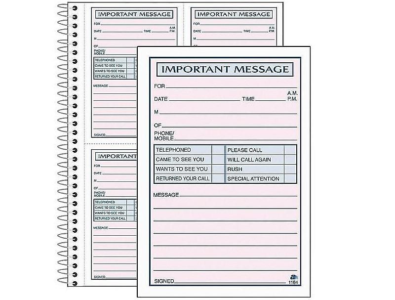 Adams Phone Message Pad 5.5 x 3.8 Ruled 100 Sheets SC1187D