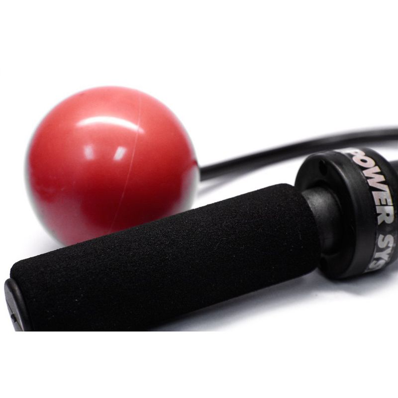 Power Systems Airope Pro Medium Resistance Compact Weighted Rubber Jump Rope Pair with Padded Grip Handles, Red