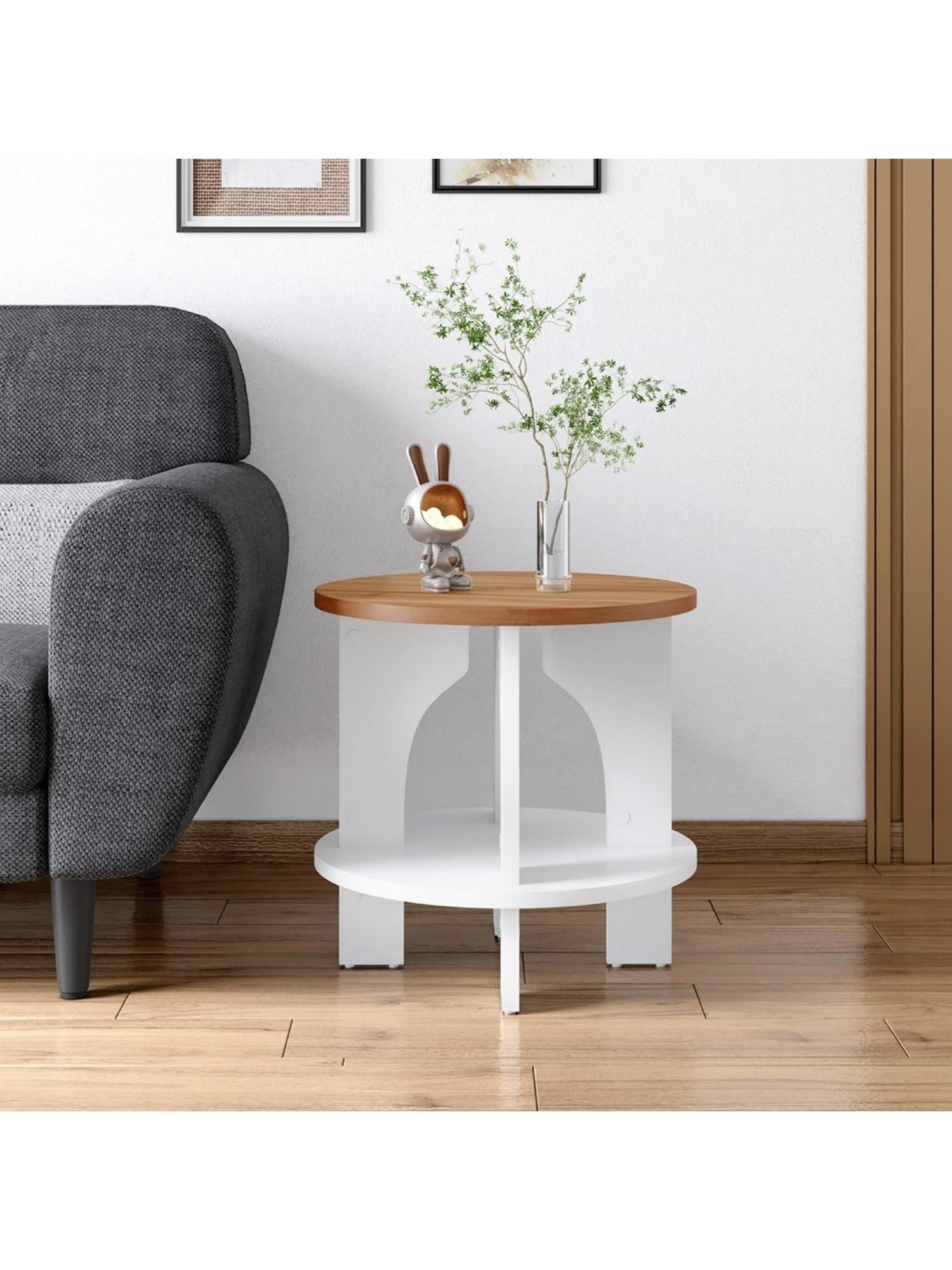 Godrej Interio Osaka Remini Walnut Engineered Wood Corner Table