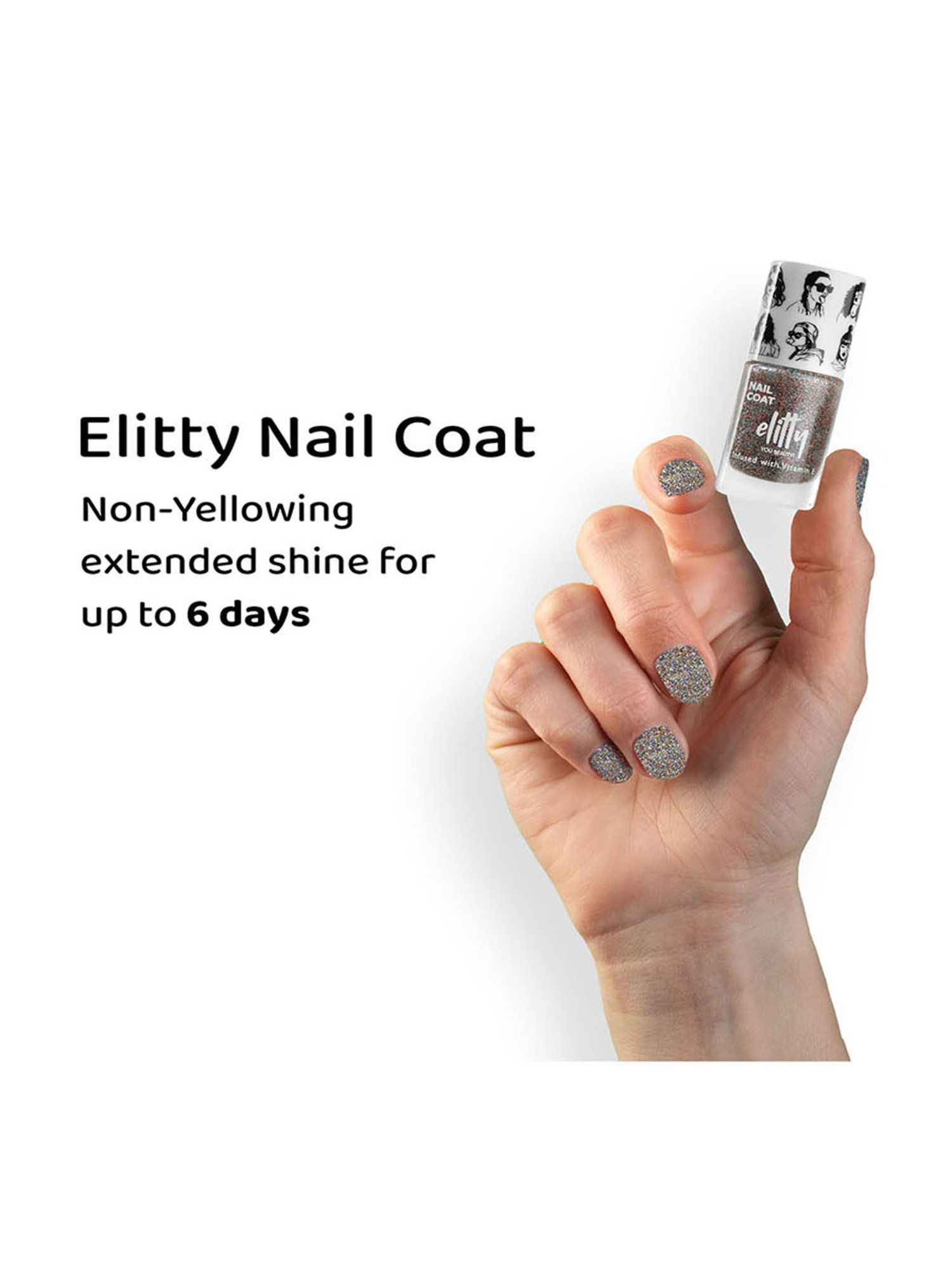 Elitty Mad Over Nails Shimmer Nail Polish It's a Vibe (Multi) - 6 ml