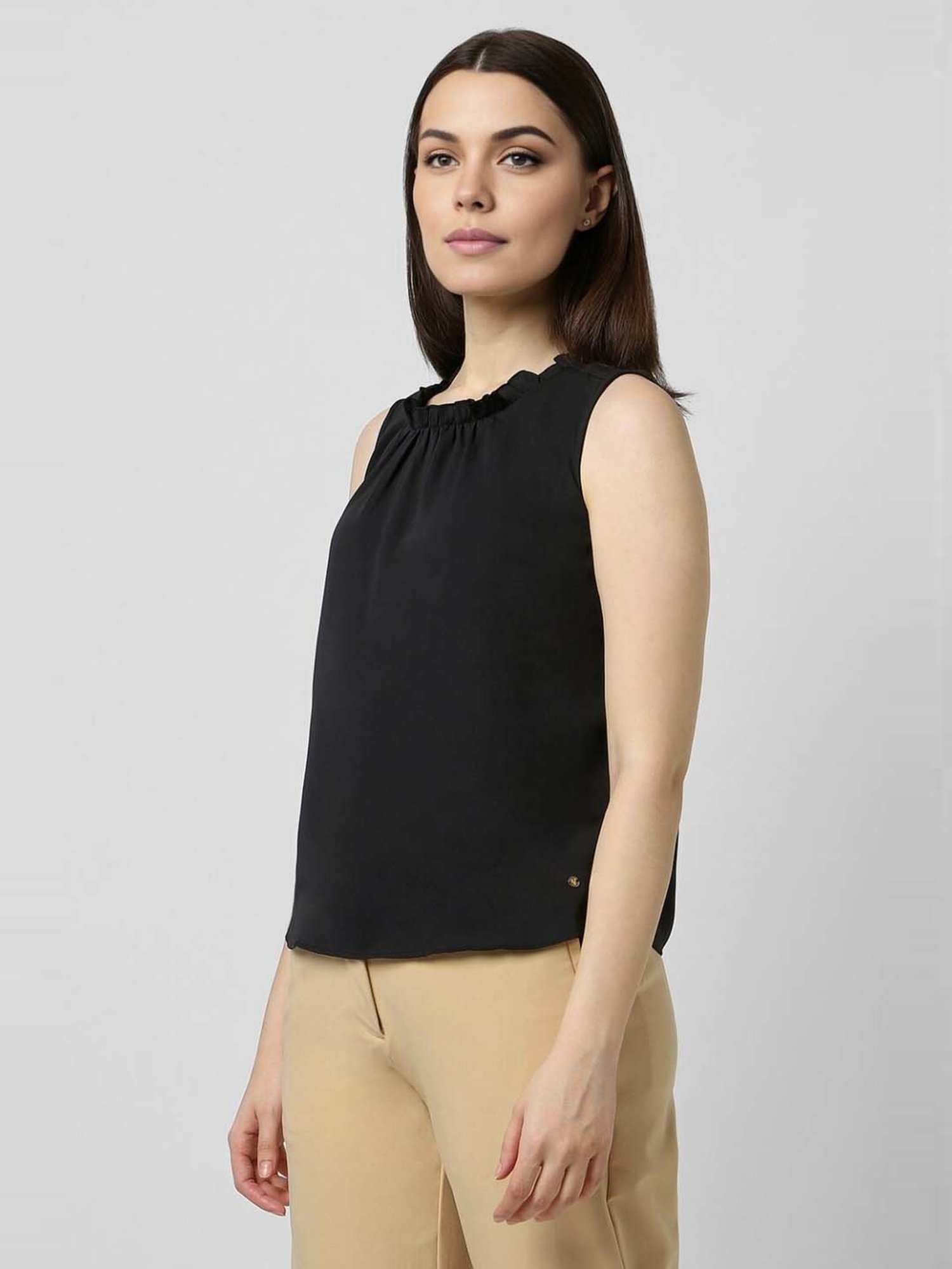 Van Heusen Black Regular Fit Top