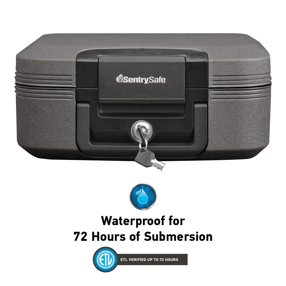 SentrySafe CHW20221 Fireproof Box and Waterproof Box with Key Lock 0.28 Cubic Feet