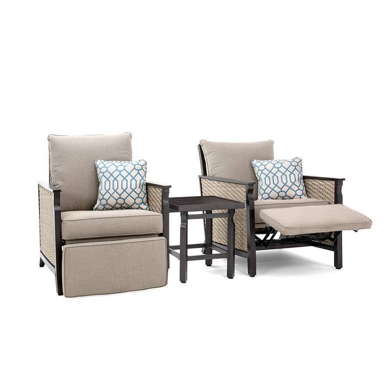 Colton Side Table with Metal Slat Top - Brown - La-Z-Boy