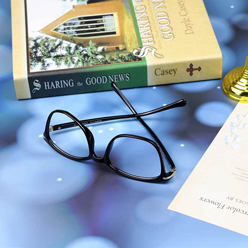 Blue Light Blocking Glasses, Anti Eyestrain, Computer Reading Glasses, Gaming Glasses, TV Glasses for Women and Men, Anti Glare (Black, 2.00 Magnification)