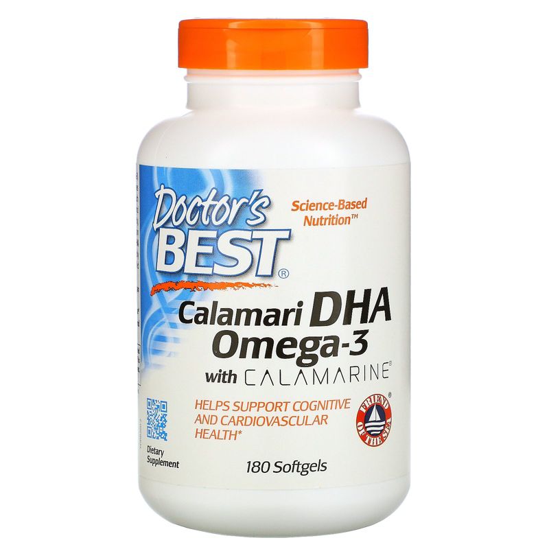 Doctor's Best Calamari DHA Omega-3 with Calamarine, 180 Softgels, Dietary Supplements