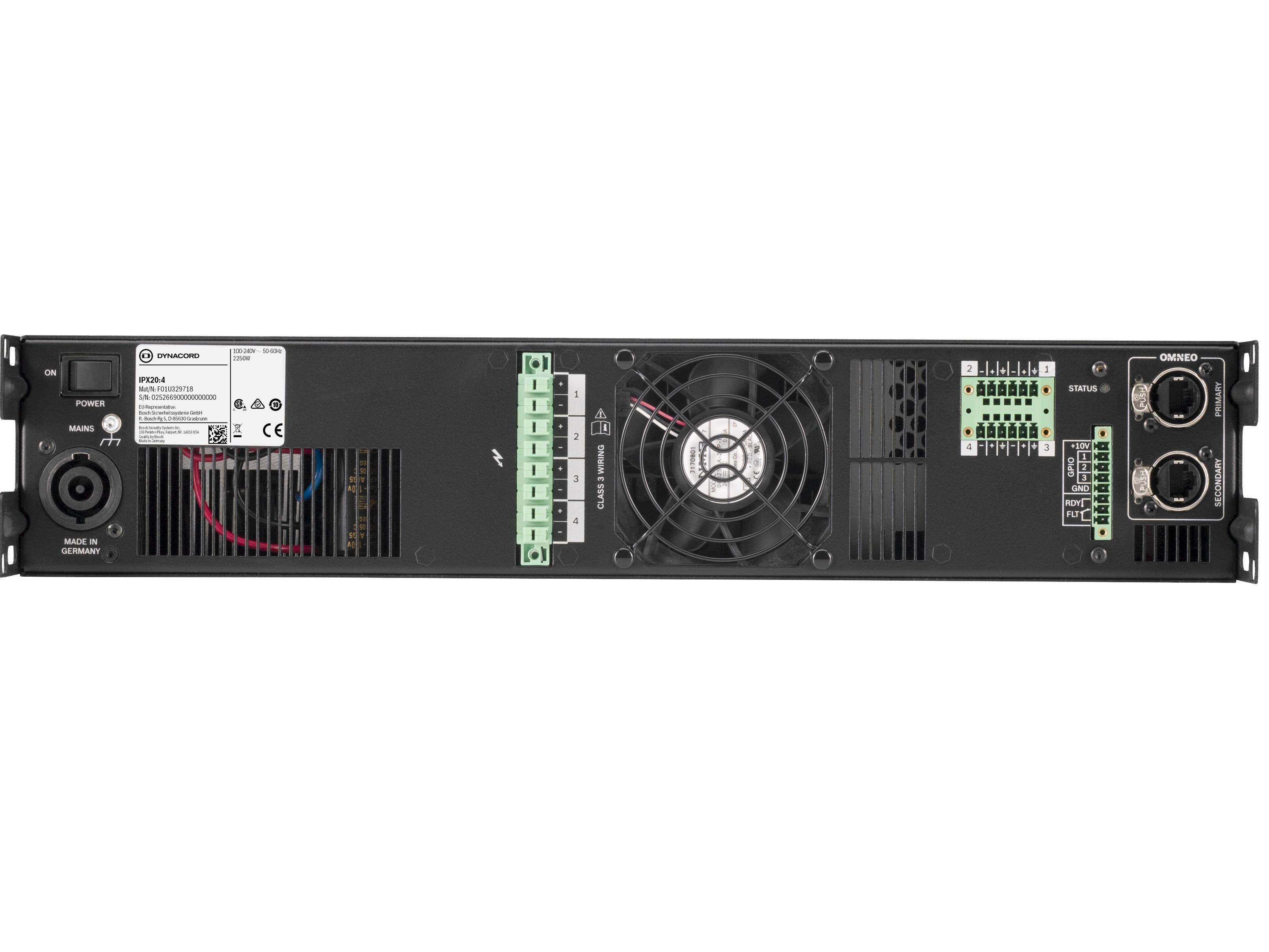 Electro-Voice IPX20:4 DSP Power Amplifier 4x5000W with OMNEO/Dante/FIR Drive/32A powerCON Power Connector