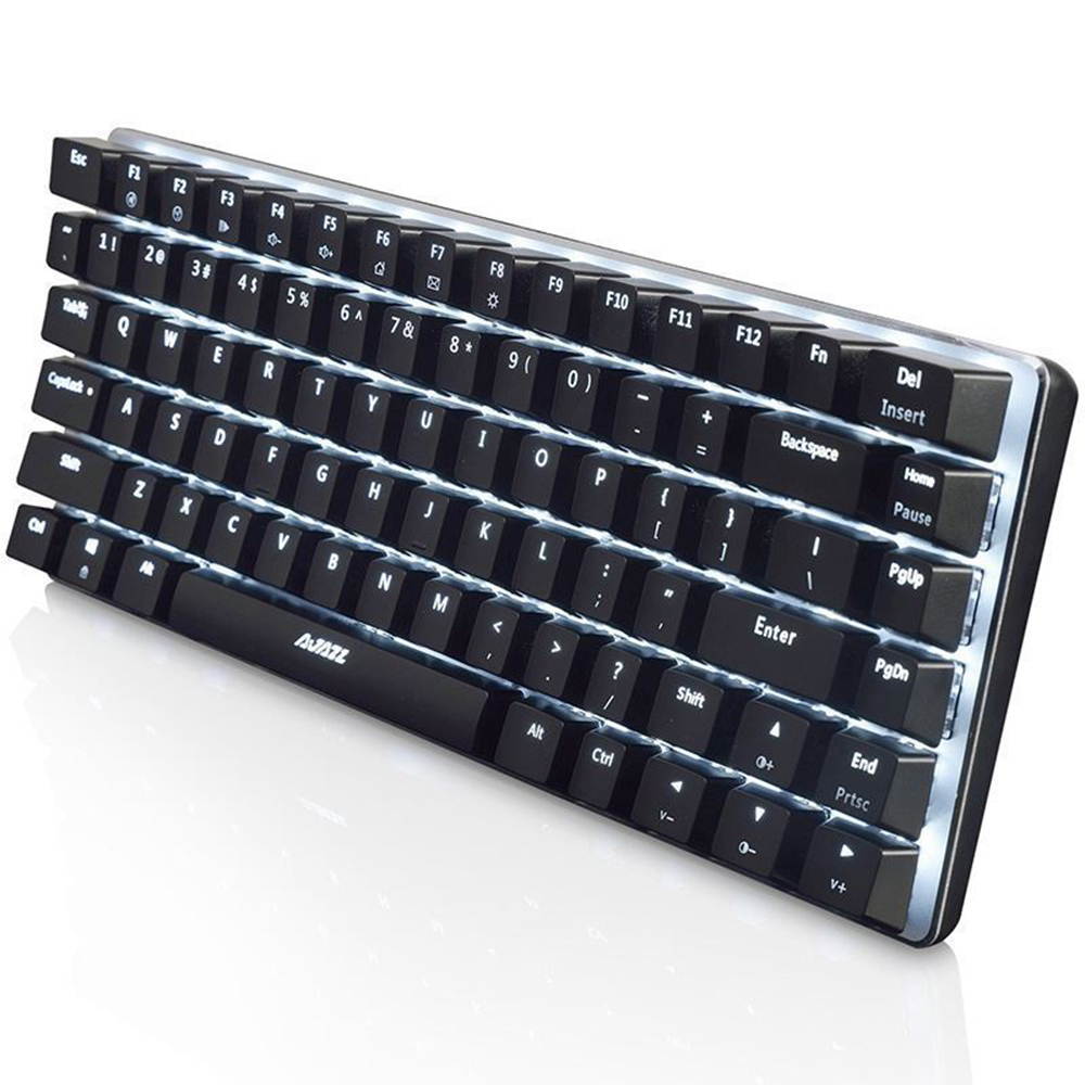 UrChoiceLtd&reg; Ajazz Geek AK3 Usb Wired Gaming Mechanical Keyboard Blue Black Switches for Office, Typists and Play Games ( Blue Switch, Black)