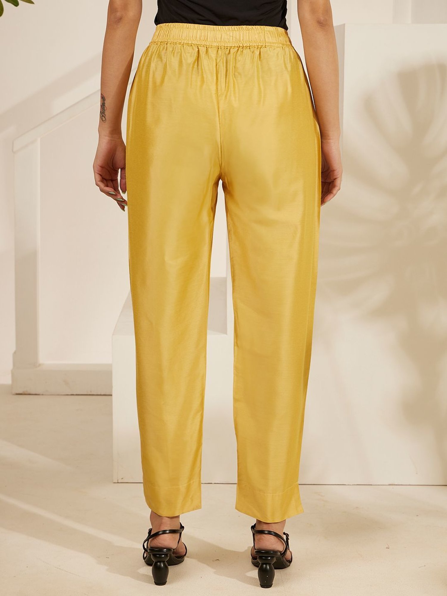 Daali Beige Viscose Blooming Mood Pencil Pant