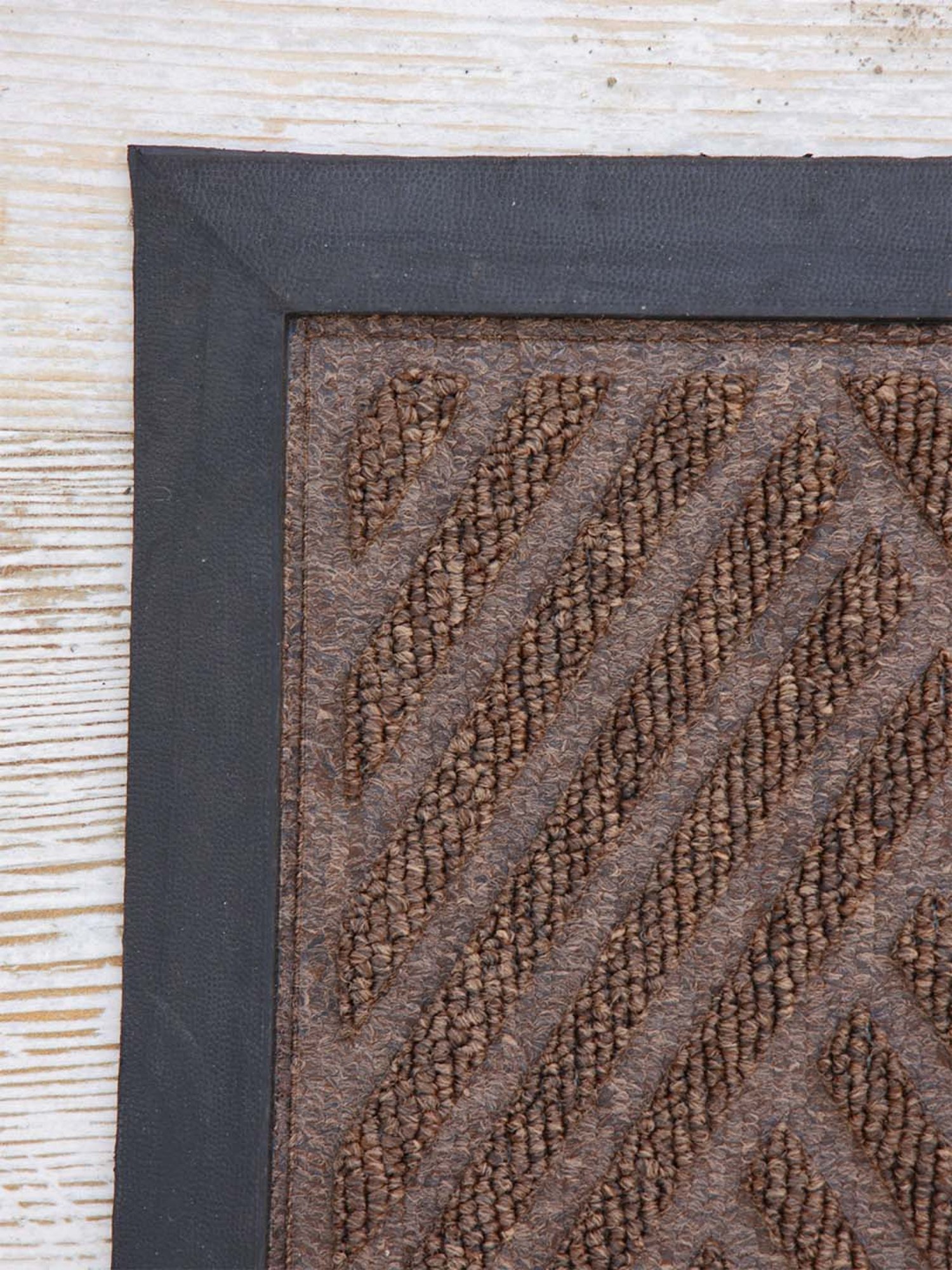 Ariana Dark Brown Microfibre Double Happy Feet Outdoor Door Mat - Set of 2