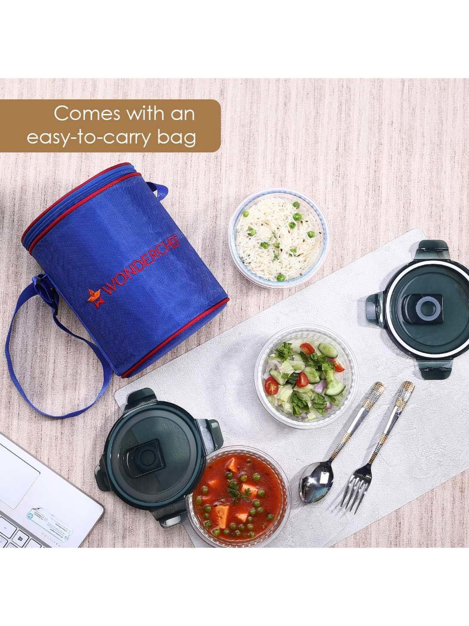 Wonderchef Verona Microwave Safe 3-Piece Lunch Box Set