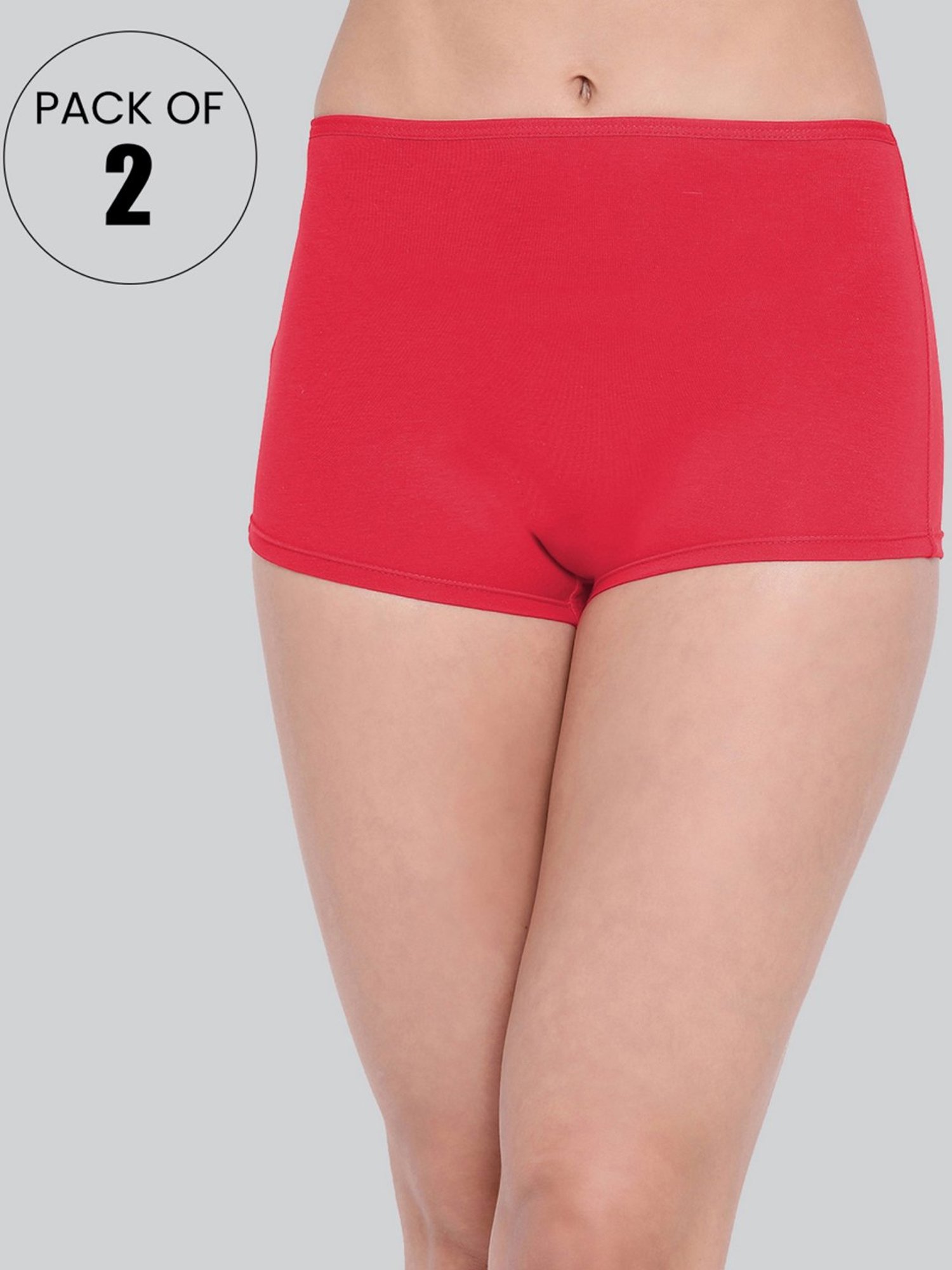 Lyra Pink & Black Cotton Boy Shorts Panties - Pack Of 2