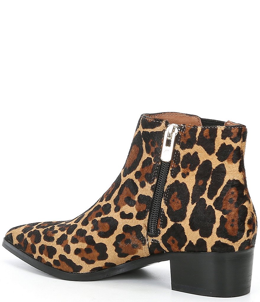 Antonio Melani Lavonnie Leopard Print Haircalf Block Heel Booties