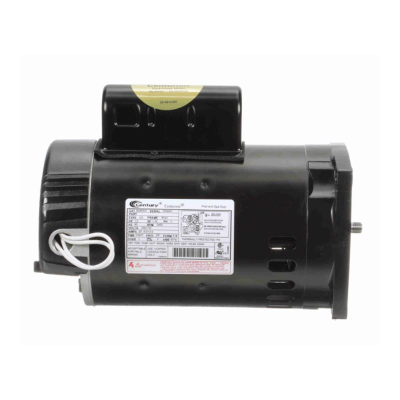 Century B2853V1 1.0 Horsepower 3450 RPM Stainless Steel Single Phase Pool Pump Motor with P56Y Square Flange for Inground or Above Ground Pools