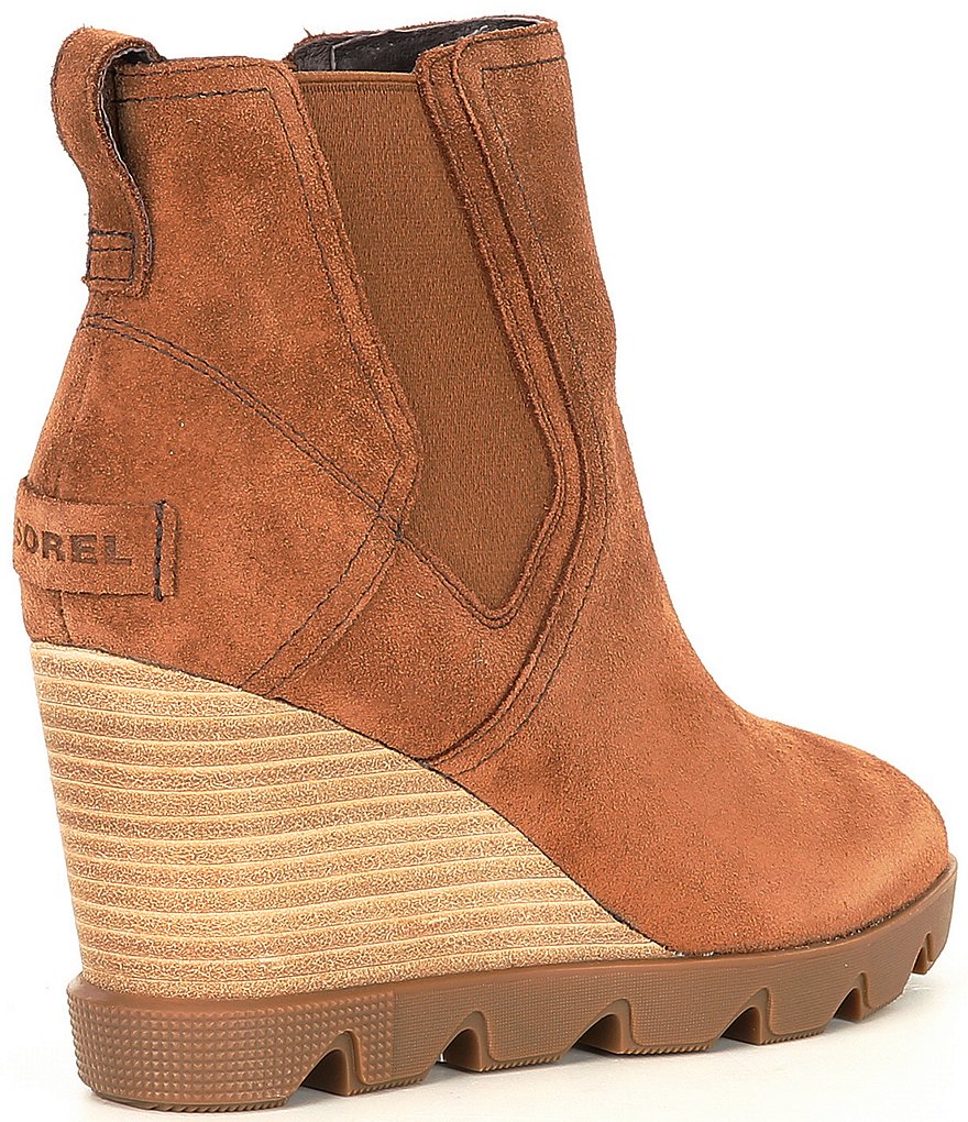 Sorel Joan Uptown Suede Waterproof Chelsea Wedge Lug Sole Booties