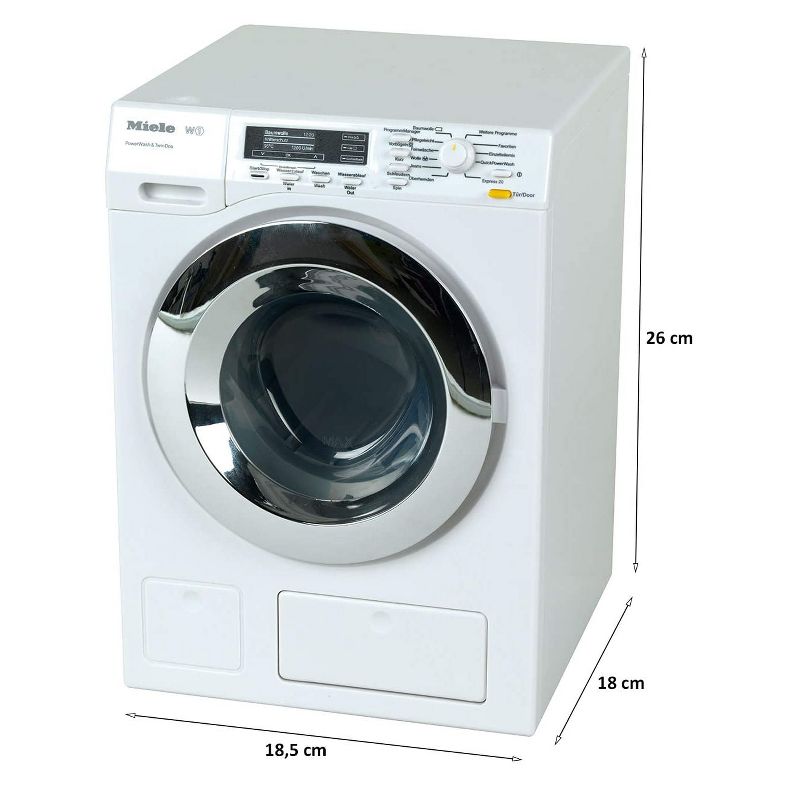 Theo Klein 6942 Children Kids Miele Pretend Play Washing Machine with Lights, Sounds, and Detergent, Ages 3 and Up, White