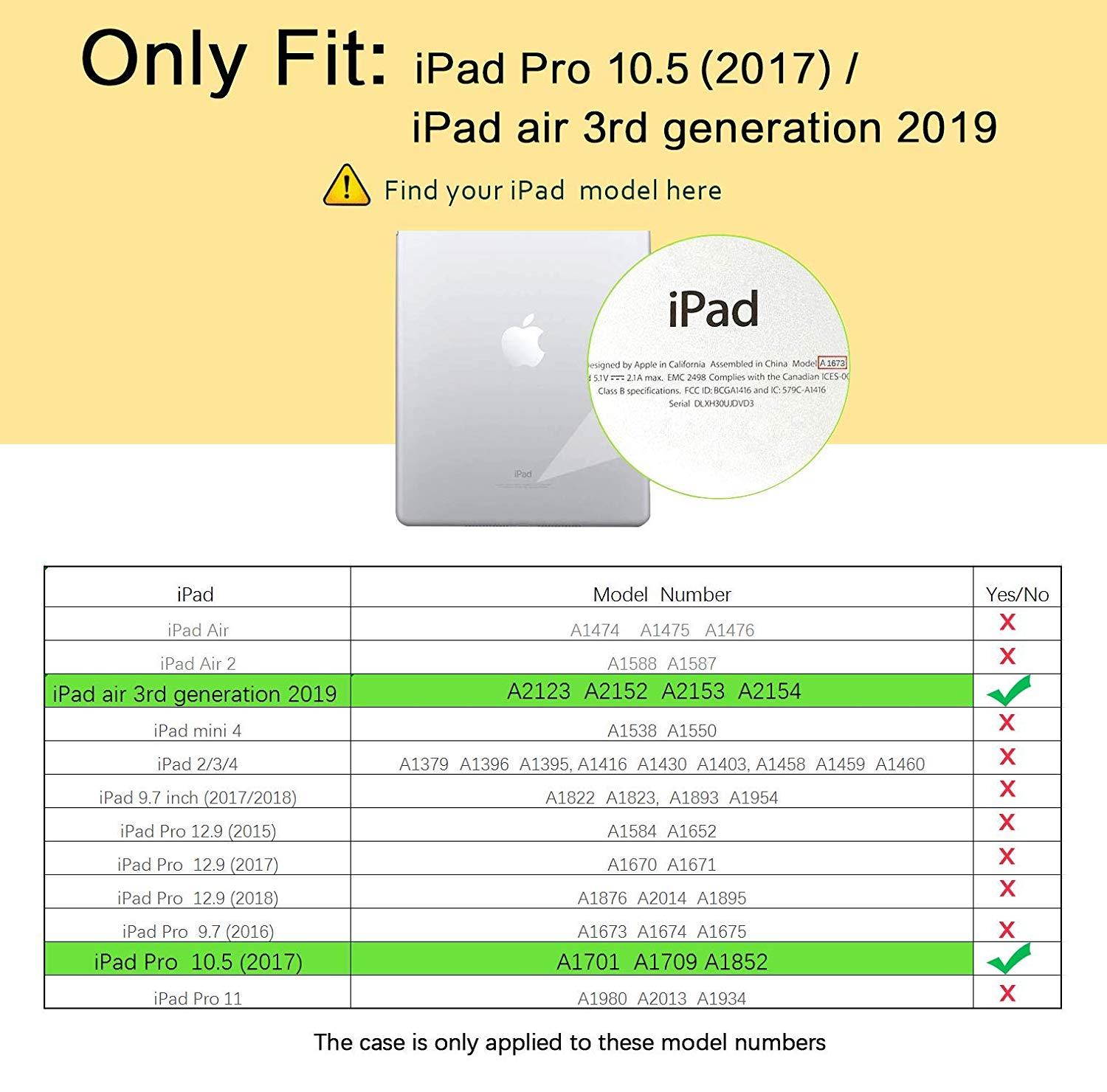 BENTOBEN iPad Air (3rd Gen) 10.5" 2019/ iPad Pro 10.5 2017 Case with Pencil Holder Folio Stand Smart Auto Wake/Sleep Glitter Slim Protective iPad Cover for 10.5 Inch iPad Pro & iPad Air 3 Rose Gold