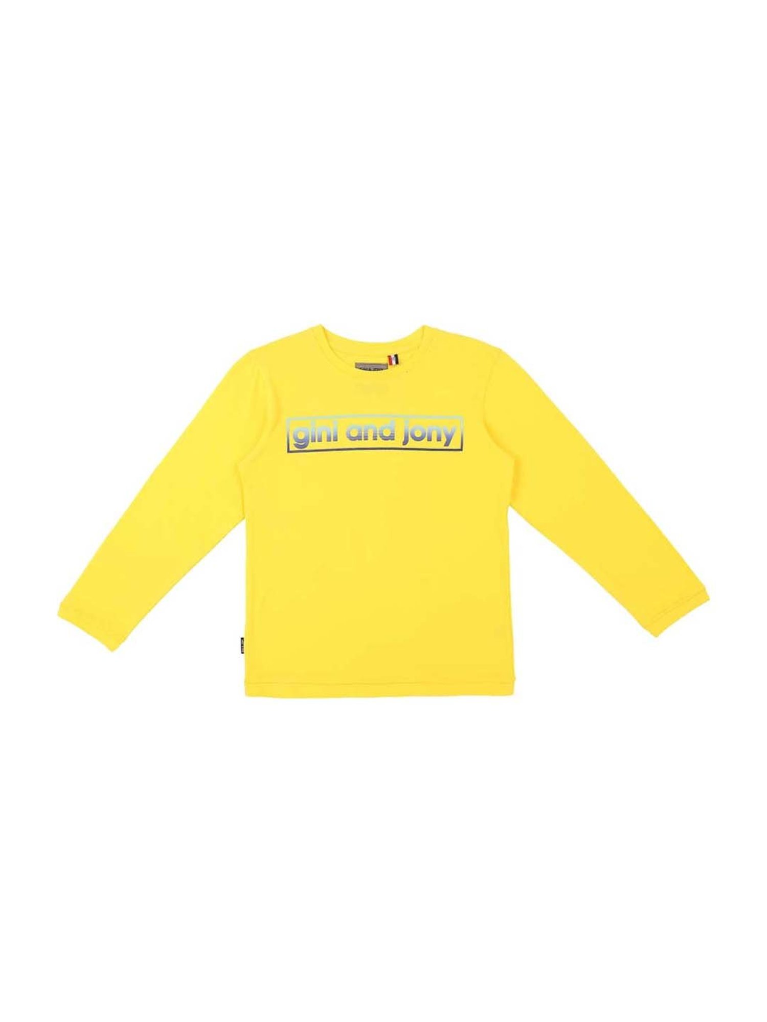 Gini & Jony Boys Yellow & Blue Cotton Printed T-Shirts (Pack Of 2)