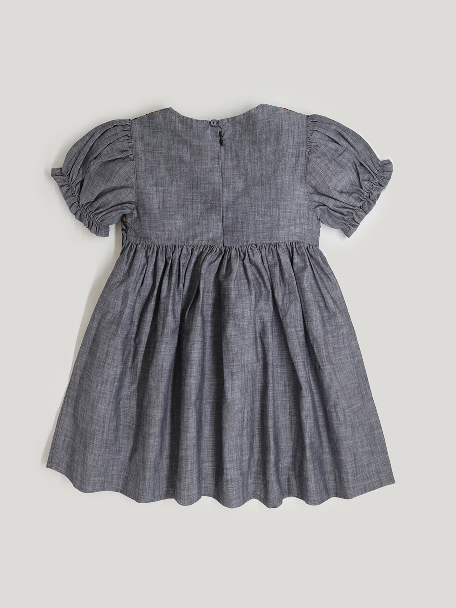 Cherry Crumble By Nitt Hyman Kids Grey Embroidered Dress