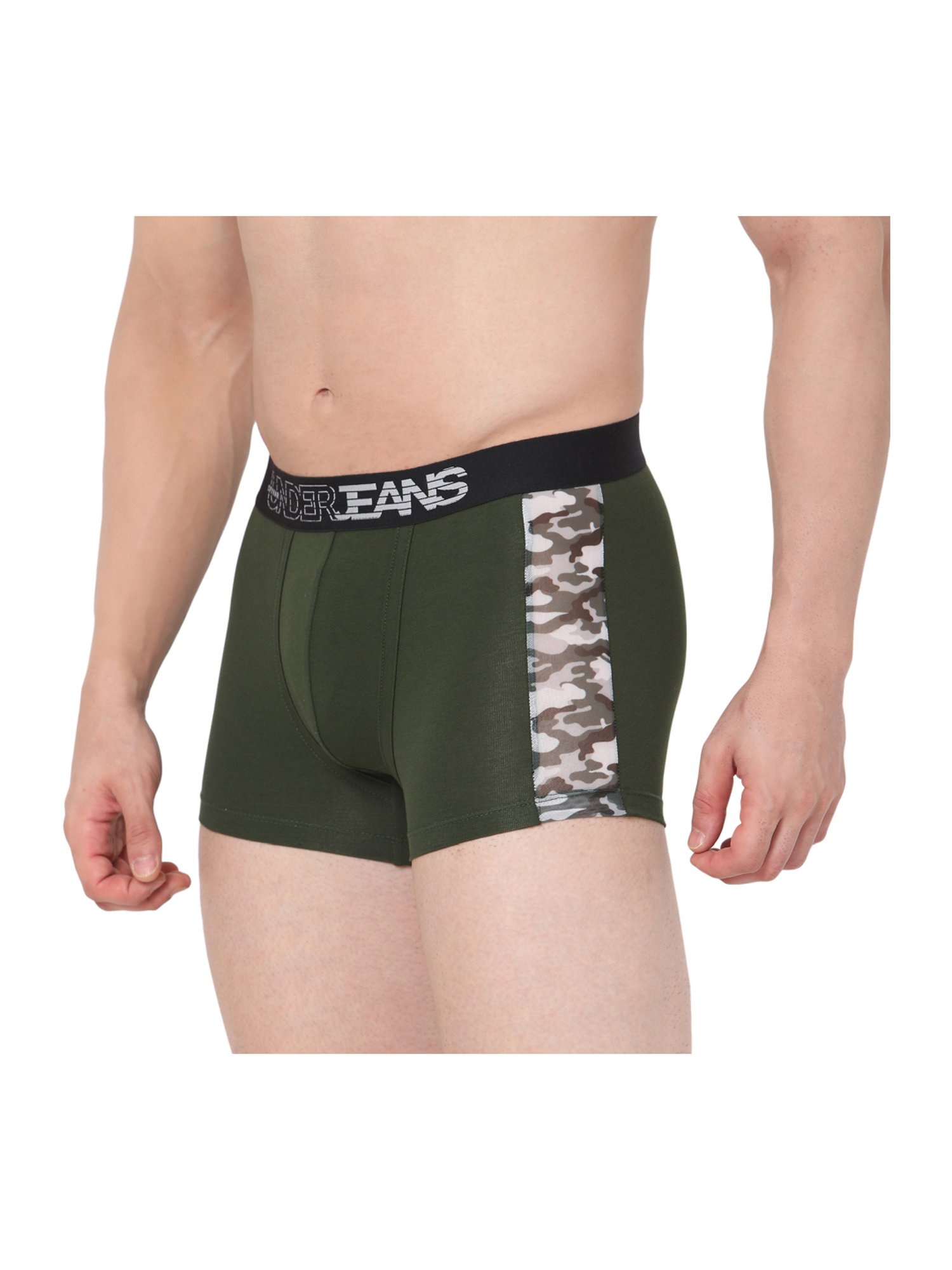 UnderJeans by Spykar Olive Green Cotton Trunks