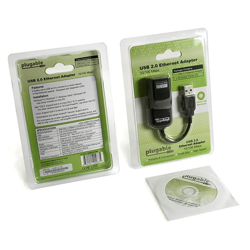 USB 20 to Ethernet Fast 10100 LAN Wired Network Adapter Compatible with Chromebook Windows Linux Switch Game Console