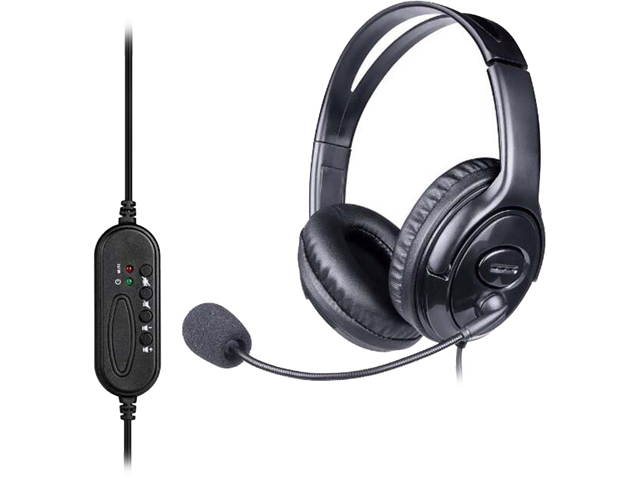 CODi USB-A Headset with Noise Cancelling Pivoting Boom Microphone