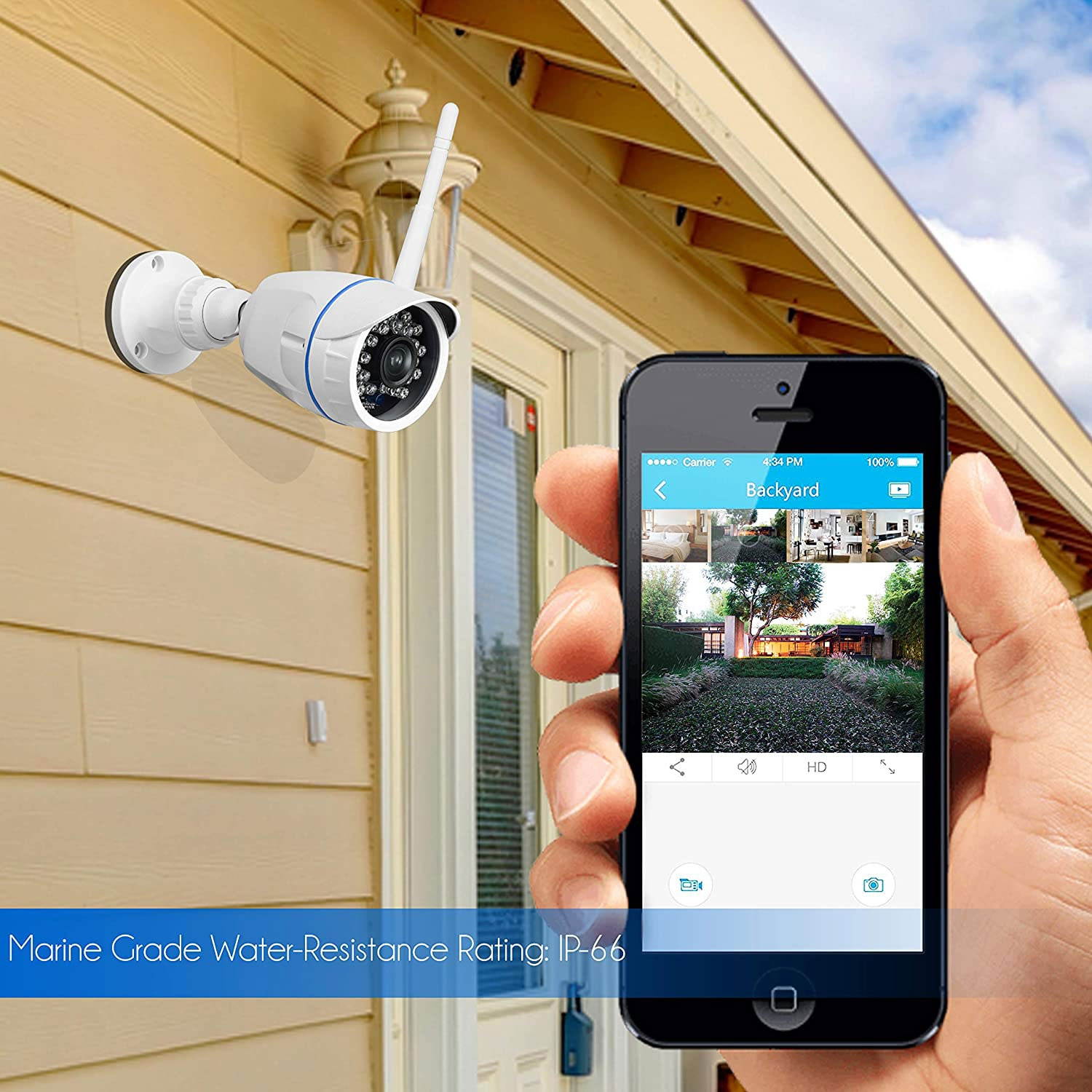 SereneLife IP WIFI 720p Remote App Control Waterproof Security Camera (2 Pack)