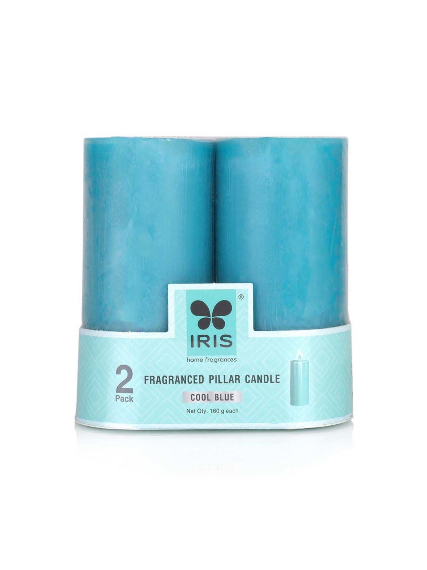 IRIS Blue Home Fragrances Cool Blue Fragrance Pillar Candles - Set of 2