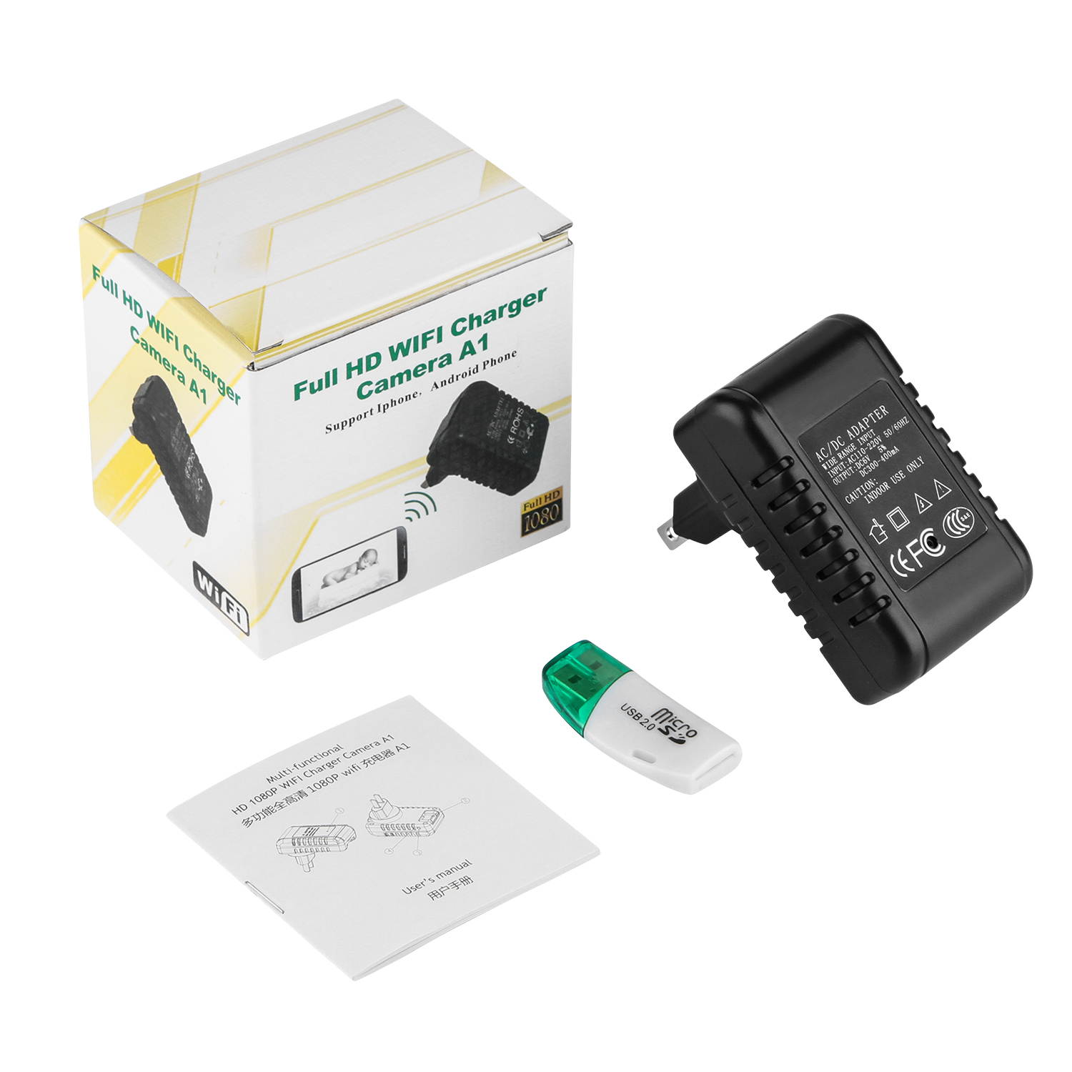 HD 1080P WIFI  Mini SPY Motion Hidden Wall Charger IP Camera US Adapter Plug Cam