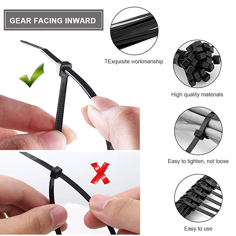 zip ties heavy duty with selflocking 660 pack 4681012 Inch Multisize multicolorNot easy to break and loose cable tiesUV Resistant zip tietie warpsplastic tiesblack and white